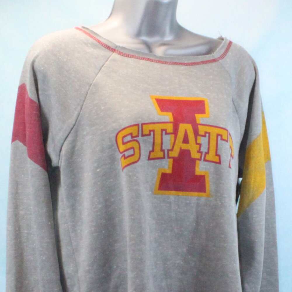 Iowa State Cyclones Boat Neck Raglan Sleeves Pullover Sweatshirt Women's Small
